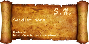 Seidler Nóra névjegykártya