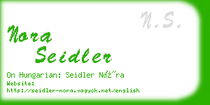 nora seidler business card